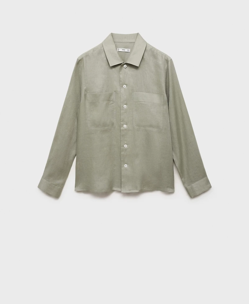 Mango Men's Linen Lightweight Overshirt