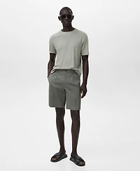 Mango Men's Slim-Fit Chino Cotton Bermuda Shorts