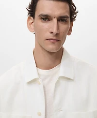 Mango Men's Pockets Linen Overshirt