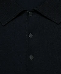 Mango Men's Fine-Knit Lyocell Polo Shirt