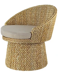 Gallerie Decor 28.5" Handwoven Banana Leaf 360° Swivel Base Indoor Accent Chair