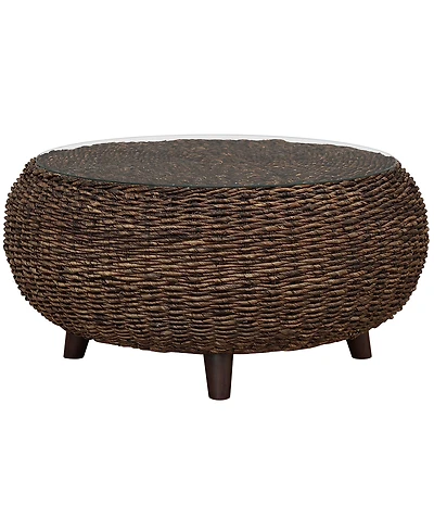 Gallerie Decor 31.5" Woven Rattan Stonebridge Coffee Table