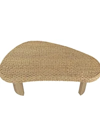 Gallerie Decor 48.5" Water Hyacinth Woven Top Coffee Table