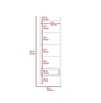 Depot E-shop Kobe Ladder Bookcase, One Drawer, Five Open Shelves, Dark Walnut