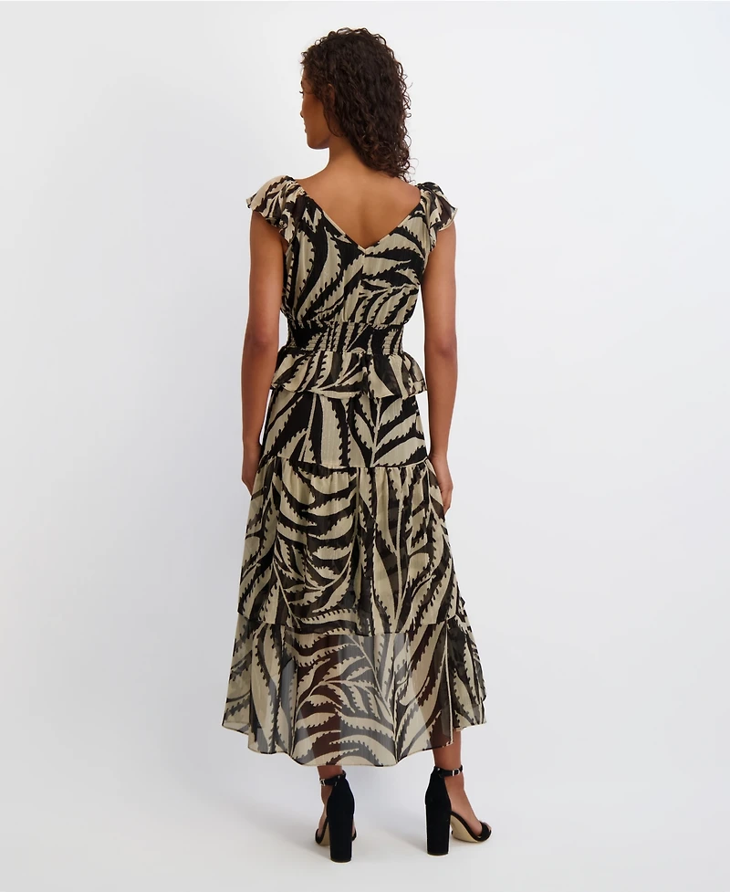 kensie Women's Sleeveless Chiffon A-Line Dress