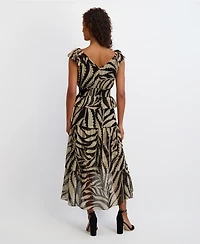 kensie Women's Sleeveless Chiffon A-Line Dress