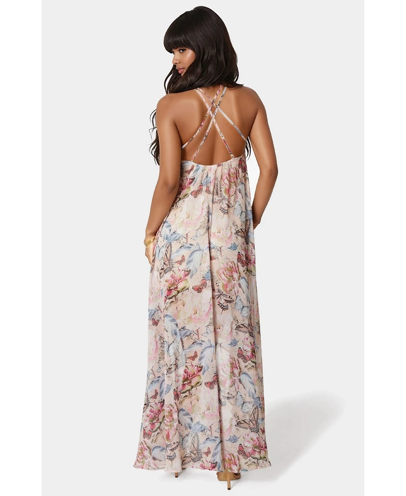 Bebe Women's High Low Halter Dress