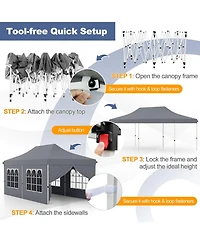 10 x 20 Feet Pop up Canopy with 6 Sidewalls Windows and Carrying Bag