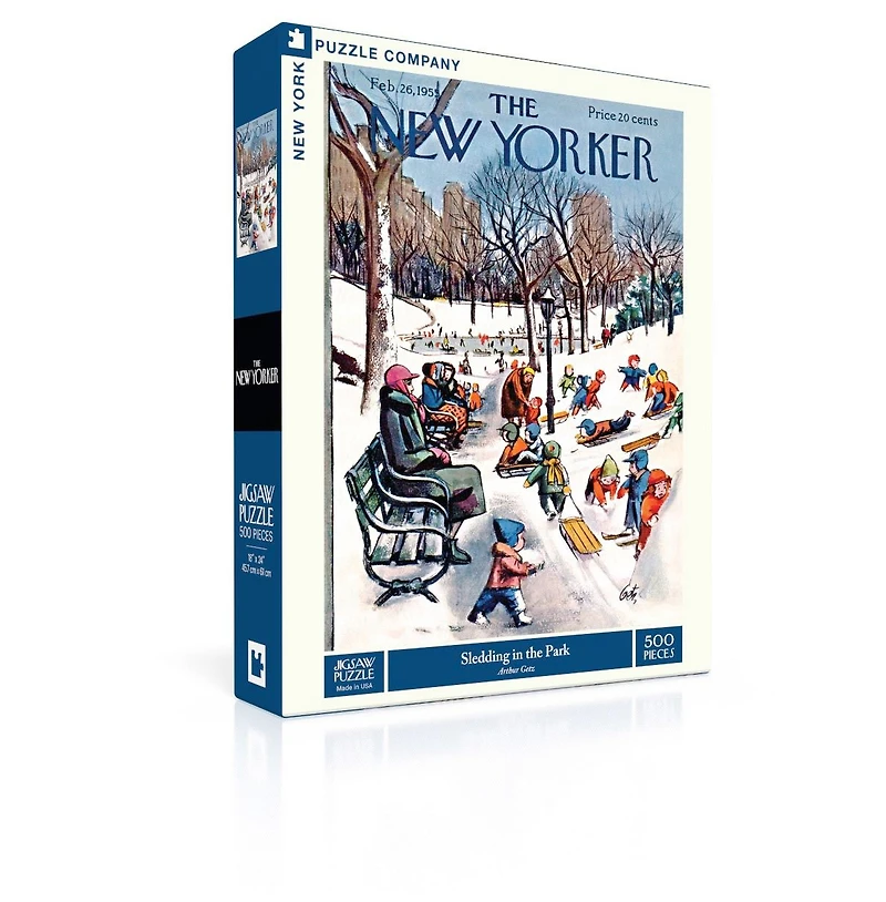 New York Puzzle Company Sledding in the Park 500 Piece Puzzle