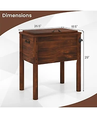 Wooden Patio Cooler with 3 Handles and Bottle Opener