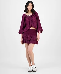 And Now This Women's Ruffle-Trim Cropped Blouse, Exclusively at Macy's