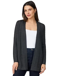 Melissa Paige Women's Pointelle Open-Front Cardigan