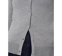 Melissa Paige Women's Crewneck Button-Front Cardigan