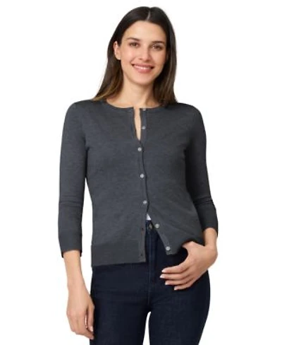 Melissa Paige Womens Crewneck Button Front Cardigan Pxs Xl
