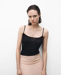 Mango Women's Thin Straps Silk Top