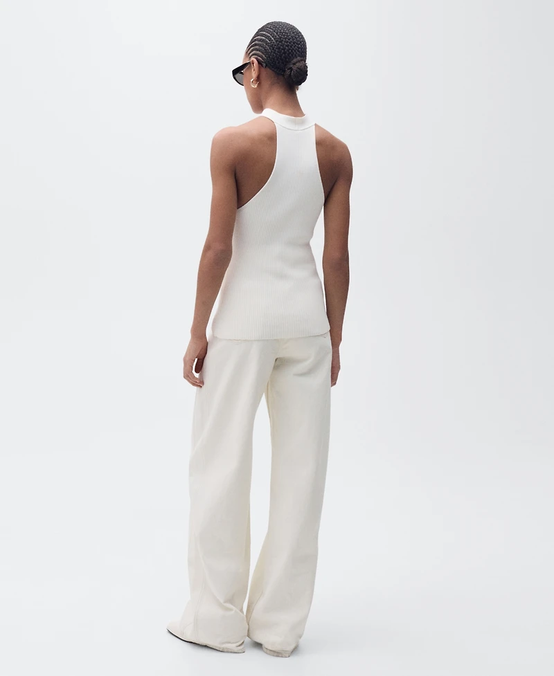 Mango Women's Knot Detail Halter-Neck Top