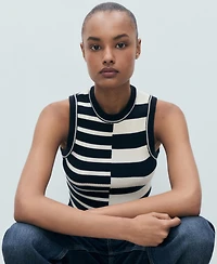 Mango Women's Striped Knit Top