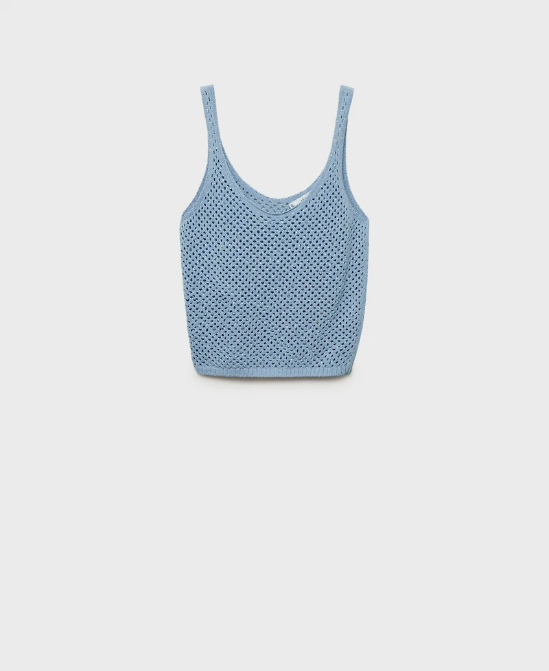 Mango Women's Rhinestone Detail Knitted Top