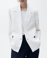 Mango Women's Contrasting Double-Breasted Jacket