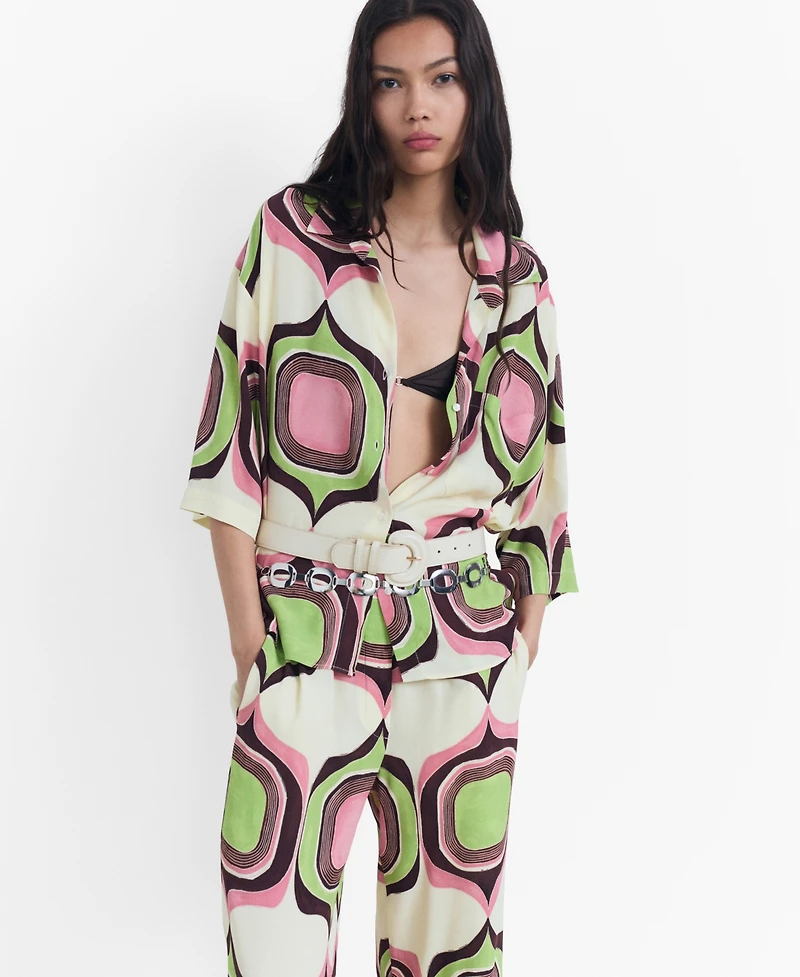 Mango Women's Geometric Print Pants