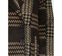Avec Les Filles Women's Single-Breasted Plaid Coat