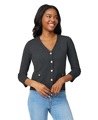 Melissa Paige Women's V-Neck 3/4-Sleeve Cardigan