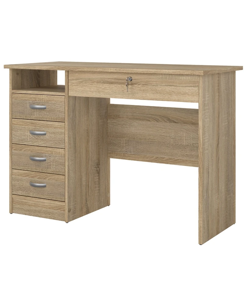 Tvilum 29.76" Wood 5 Drawer Desk