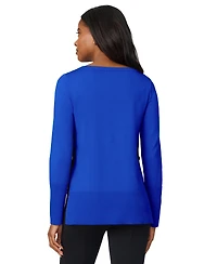 Melissa Paige Women's Contrast-Trim Side-Button Tunic Sweater