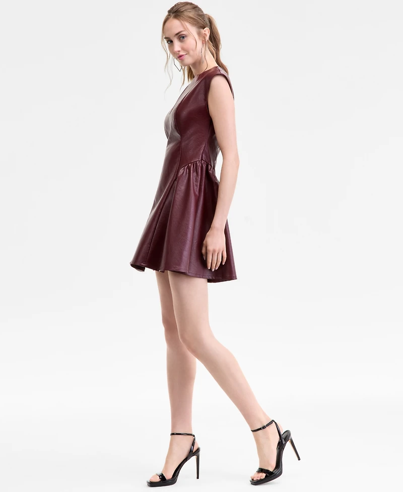Seni & Cade Juniors' Faux Leather Mini Dress