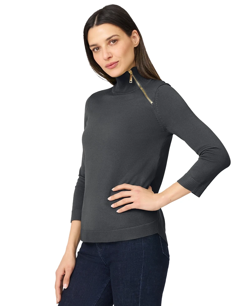 Melissa Paige Women's Mock-Neck Side-Zip Sweater
