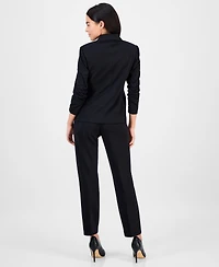 Ak Anne Klein Petite Notch-Collar Ruched-Sleeve Blazer