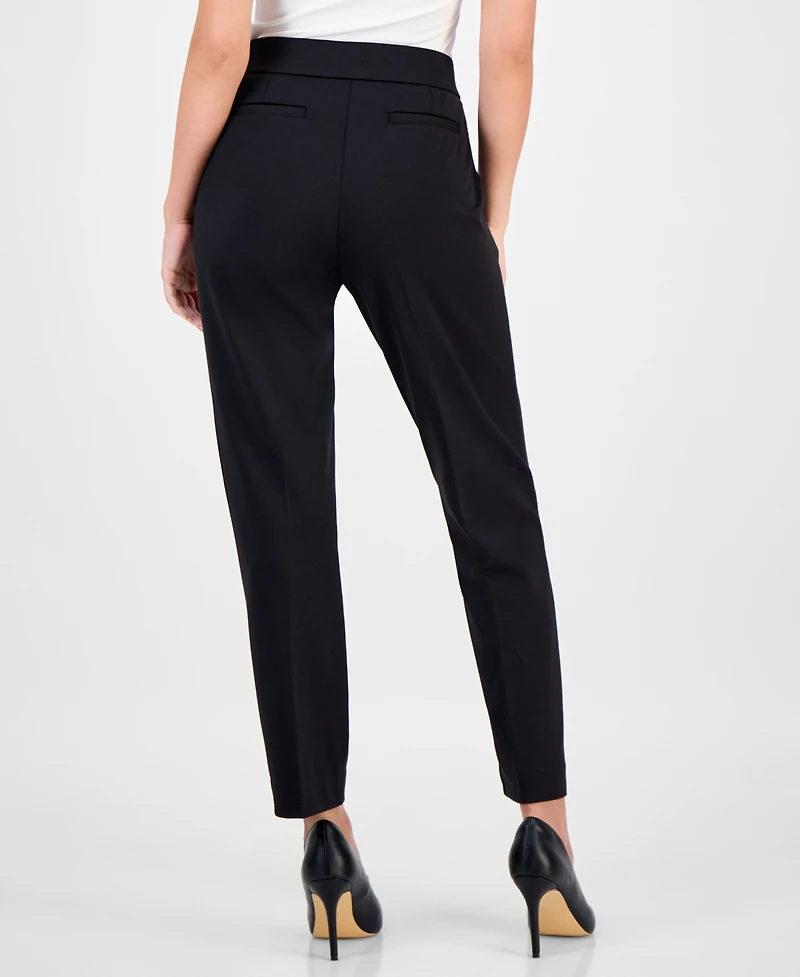 Ak Anne Klein Petite Mid-Rise Straight-Leg Pants