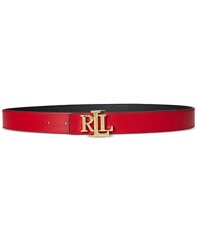 Lauren Ralph Lauren Logo Pebbled Leather Belt