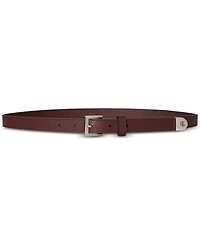 Lauren Ralph Pebbled Leather Skinny Belt