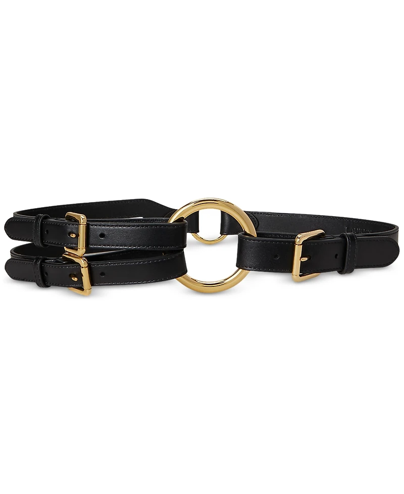 Lauren Ralph Tri-Strap O-Ring Leather Belt