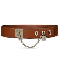 Lauren Ralph Chain Padlock Wide Leather Belt