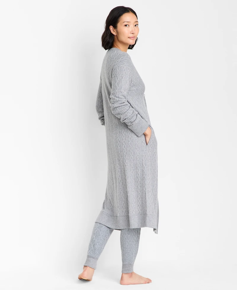 State of Day Women's Cable-Knit Duster Robe, Macy's Exclusive