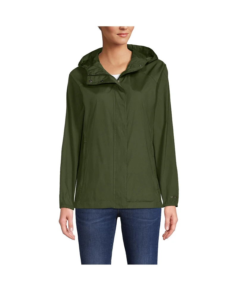 Lands' End Women's Packable Water Resistant Upf 50 Windbreaker Jacket