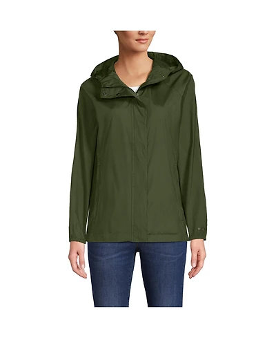 Lands' End Women's Packable Water Resistant Upf 50 Windbreaker Jacket