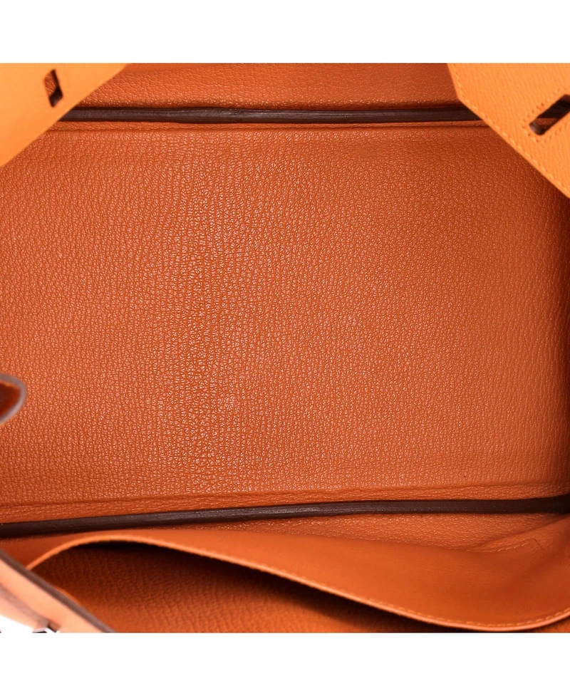 Pre-Owned Hermes Birkin 30 Handbag Orange Epsom with Palladium Hardware