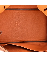 Pre-Owned Hermes Birkin 30 Handbag Orange Epsom with Palladium Hardware