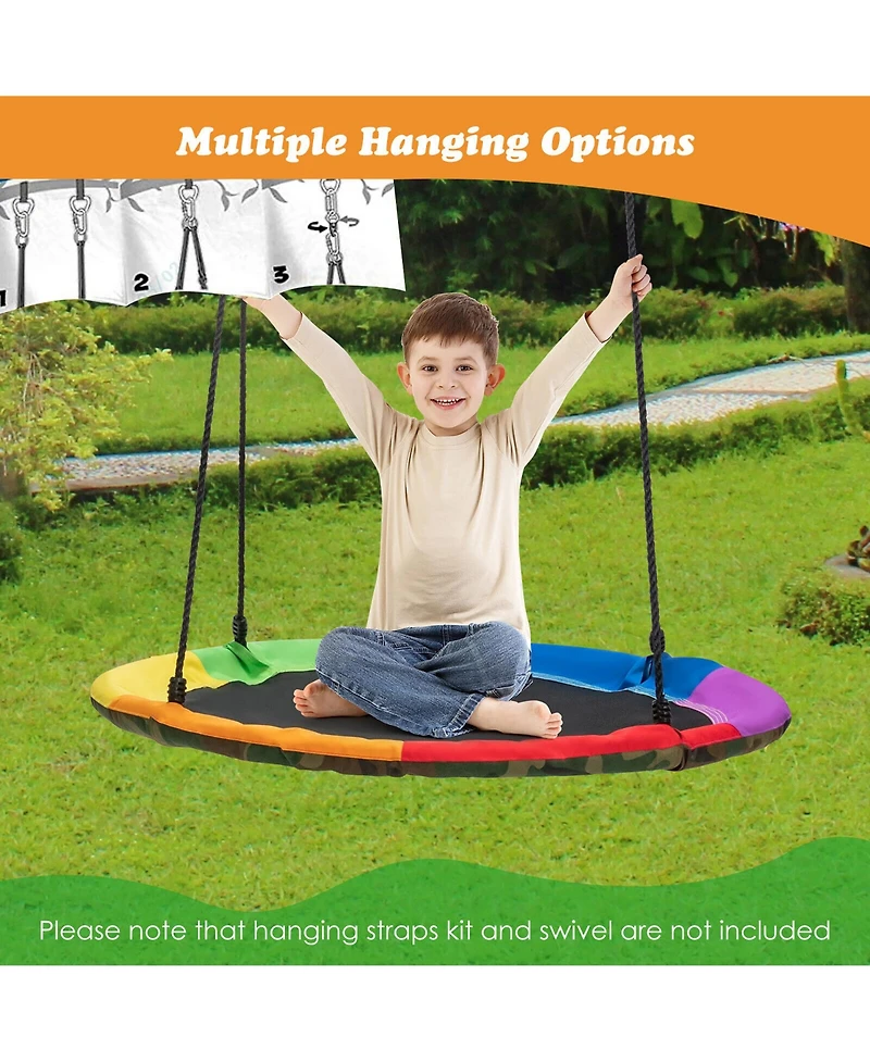 Gymax Boys Swing Frame Stand with 2 Swing Set Swing Sets for Backyard w/ Ground Stakes