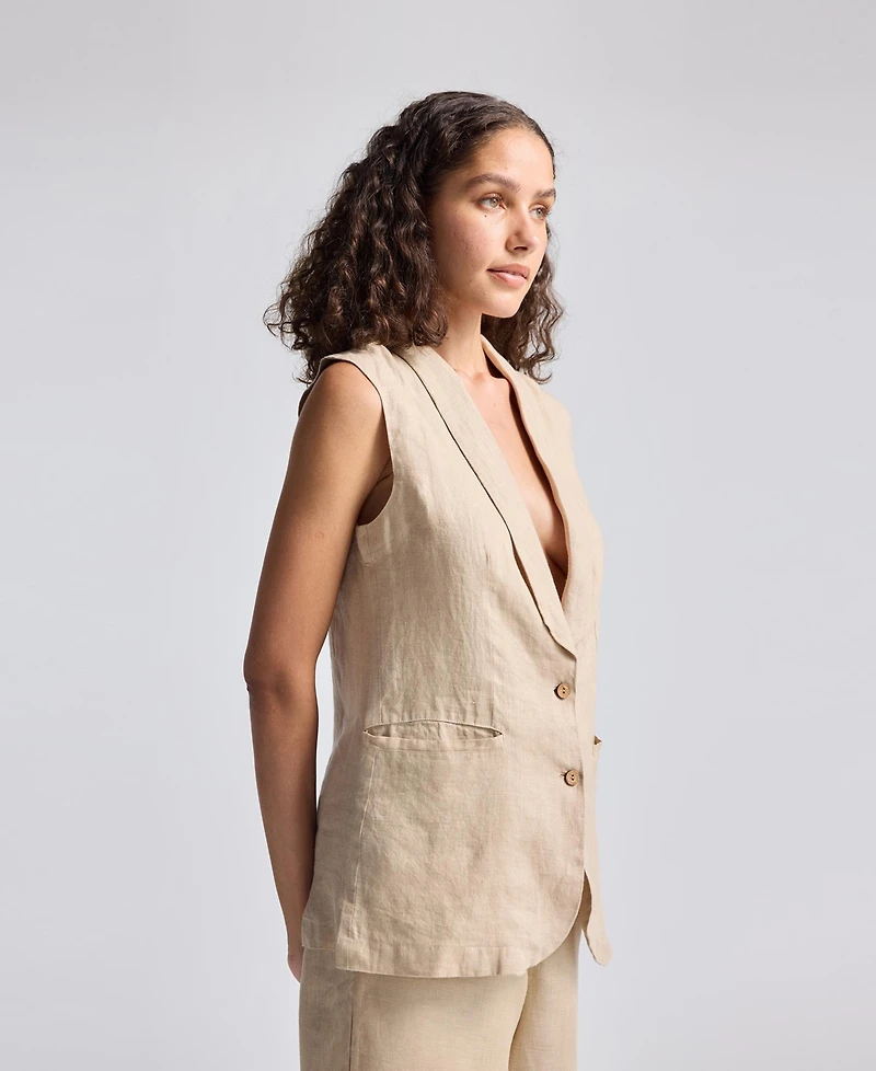 Reistor Women's Sleeveless Hemp Jacket Set