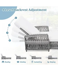 Mondawe Outdoor Wicker Lounge with Armrests, Patio Adjustable Recliner Soft Removable Cushions