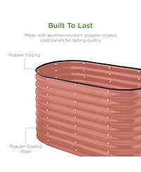 Best Choice Products 4x2x2ft Outdoor Raised Metal Oval Garden Bed, Planter Box for Vegetables, Flowers