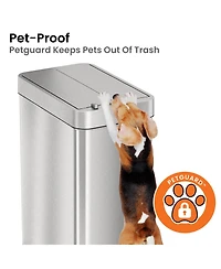 iTouchless Stainless Steel Wings Lid Sensor Kitchen Trash Can with AbsorbX Odor Filter