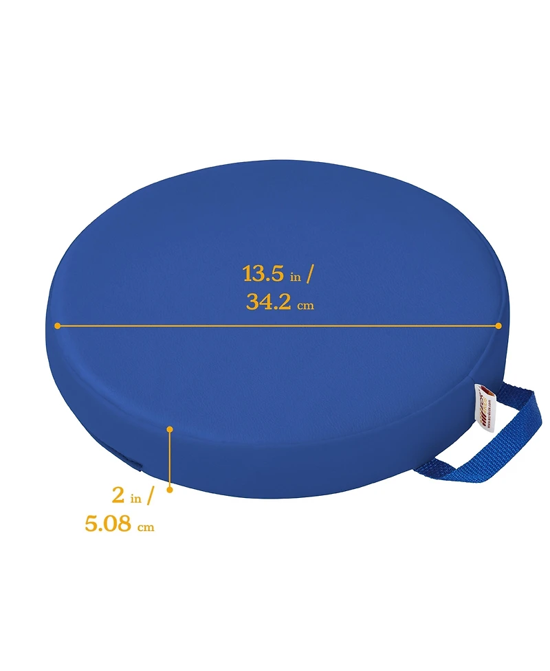 ECR4Kids SoftZone Floor Cushions, Round, Blue, 6-Piece