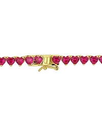 Lab-Created Gemstone 18" Collar Necklace in 18k Gold Plated Over Sterling Silver