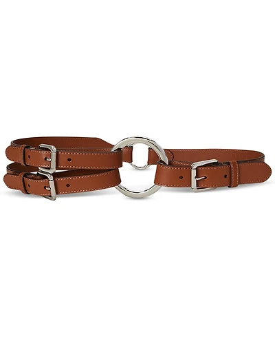 Lauren Ralph Tri-Strap O-Ring Leather Belt