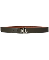 Lauren Ralph Logo Reversible Pebbled Leather Belt